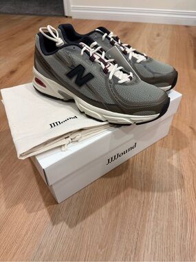 New Balance Men's Olive Grey & Navy Athletic Sneakers